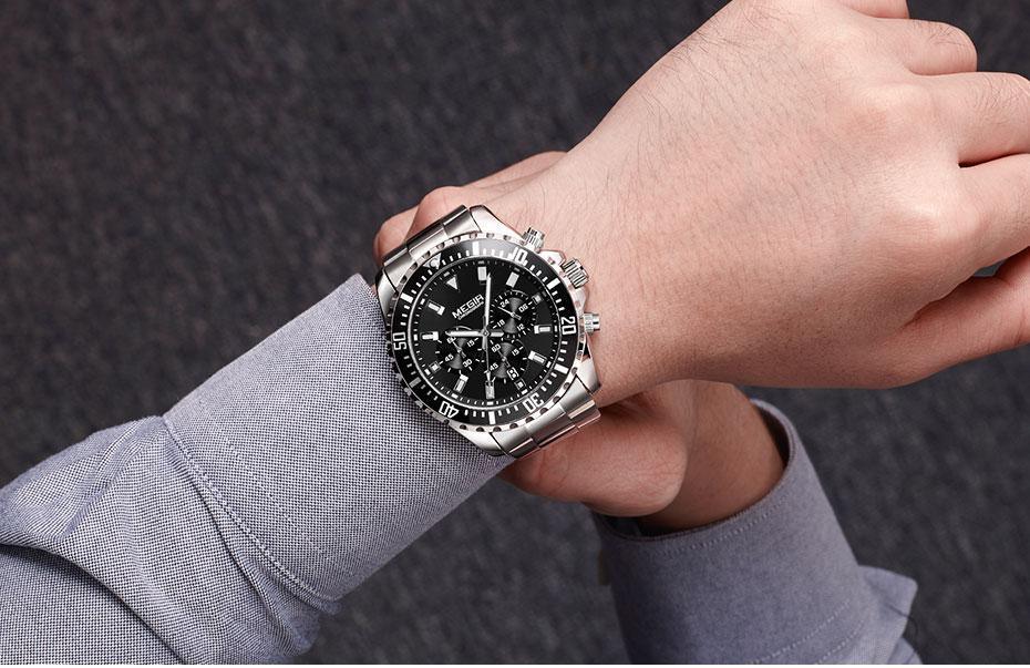 Multifunctional Men's Quartz Watches Modern Stainless Steel Design Waterproof And Scratch Resistant Wrist Watches Stevvex