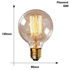 Retro Edison Bulb ST64 A19 T45 G80 G95 G125 Incandescent Light Bulb E27 220V 40W filament bulb lighting tubes Edison Stevvex