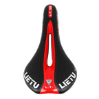 New Bicycle Saddle Ergonomic Road Bike Perforated Seat Foam Cushioned PU Leather Texture Steel Rail Cycle Accessories Mountain Bike Seat Comfortable Memory Foam Bicycle Seats For Mens Stevvex