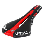 New Bicycle Saddle Ergonomic Road Bike Perforated Seat Foam Cushioned PU Leather Texture Steel Rail Cycle Accessories Mountain Bike Seat Comfortable Memory Foam Bicycle Seats For Mens Stevvex