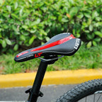 New Bicycle Saddle Ergonomic Road Bike Perforated Seat Foam Cushioned PU Leather Texture Steel Rail Cycle Accessories Mountain Bike Seat Comfortable Memory Foam Bicycle Seats For Mens Stevvex