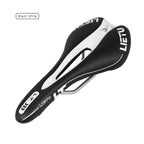 New Bicycle Saddle Ergonomic Road Bike Perforated Seat Foam Cushioned PU Leather Texture Steel Rail Cycle Accessories Mountain Bike Seat Comfortable Memory Foam Bicycle Seats For Mens Stevvex