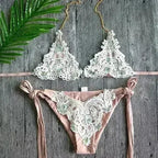 Jeweled Bikini Crochet Jewelry Bikini Set two pieces Swimsuit Crystal