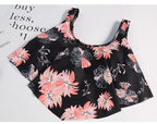 Women High Waist Bikini Plus Size Swimwear Summer Swimsuit Beach Bathing Suit Ruffle Bikini  Floral Printed Ruffle High Waist Bikini Set Women's Tummy Control Bathing Suit Swimsuit Flounce Peplum Stevvex