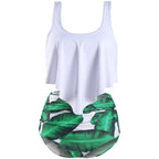 Women High Waist Bikini Plus Size Swimwear Summer Swimsuit Beach Bathing Suit Ruffle Bikini  Floral Printed Ruffle High Waist Bikini Set Women's Tummy Control Bathing Suit Swimsuit Flounce Peplum Stevvex