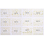 Gold Moon Star 3D Nail Stickers Ultra-thin Adhesive Decals Nail Art Decorations Stamping Manicure Nails Stickers Tool 3d Nail Decal Stickers Manicure Nail Art Decoration Accessories Holographic Old English Character Nail Self-Adhesive Sticker