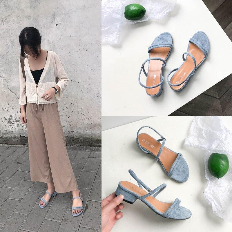 Women Sandals Summer Blue Shoes Flats Heel Flip Flip Flop Sandals Women Back Strap Flat Sandals Adjustable Casual Sandal With Open Toe Sandals Stevvex