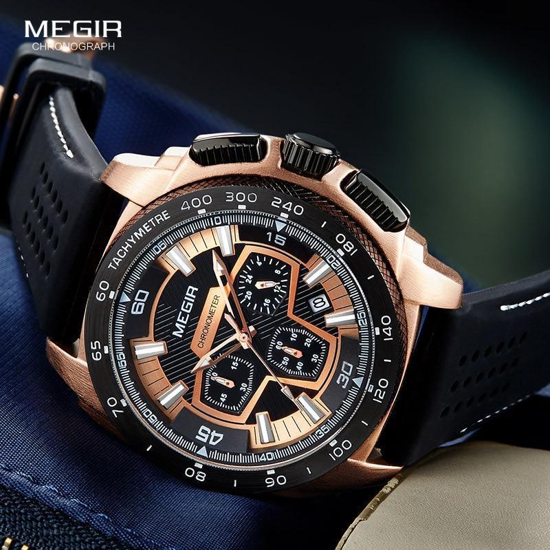 Elegant Sport Mens Watches Modern Luxury Silicone Band Waterproof Fashion Quartz Luminous Unique Design Wristwatch For Man Stevvex