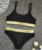 Two-Pieces Sexy Women Sequined Crystal Bikini Set Ladies Rhinestone