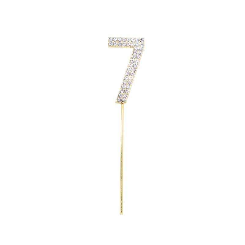 1Pc Glitter Alloy Rhinestone Number Cake Toppers Pieces Silver Glitter Number Cake Toppers Double Sided Twinkle Happy Birthday Cake Topper Cupcake Toppers For Wedding Baby Shower Birthday Decoration Wedding Gold Silver Digital Cakes Dessert Decor Stevvex