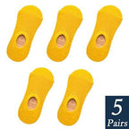 Women's Cute Cotton Invisible No Show Non-Slip Summer Candy Solid Color Silicone Short Socks Fashion Thin Ankle Boat Socks