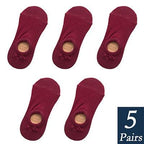 Women's Cute Cotton Invisible No Show Non-Slip Summer Candy Solid Color Silicone Short Socks Fashion Thin Ankle Boat Socks