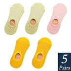 Women's Cute Cotton Invisible No Show Non-Slip Summer Candy Solid Color Silicone Short Socks Fashion Thin Ankle Boat Socks