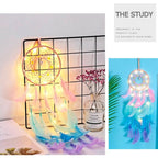 Dream Catcher Led Handmade Dream-catcher Traditional Feather Hanging Home Wall Decoration  Night Dream Catchers  Decor Ornament Wall Hanging Wind Chimes For Home Room Decoration Stevvex