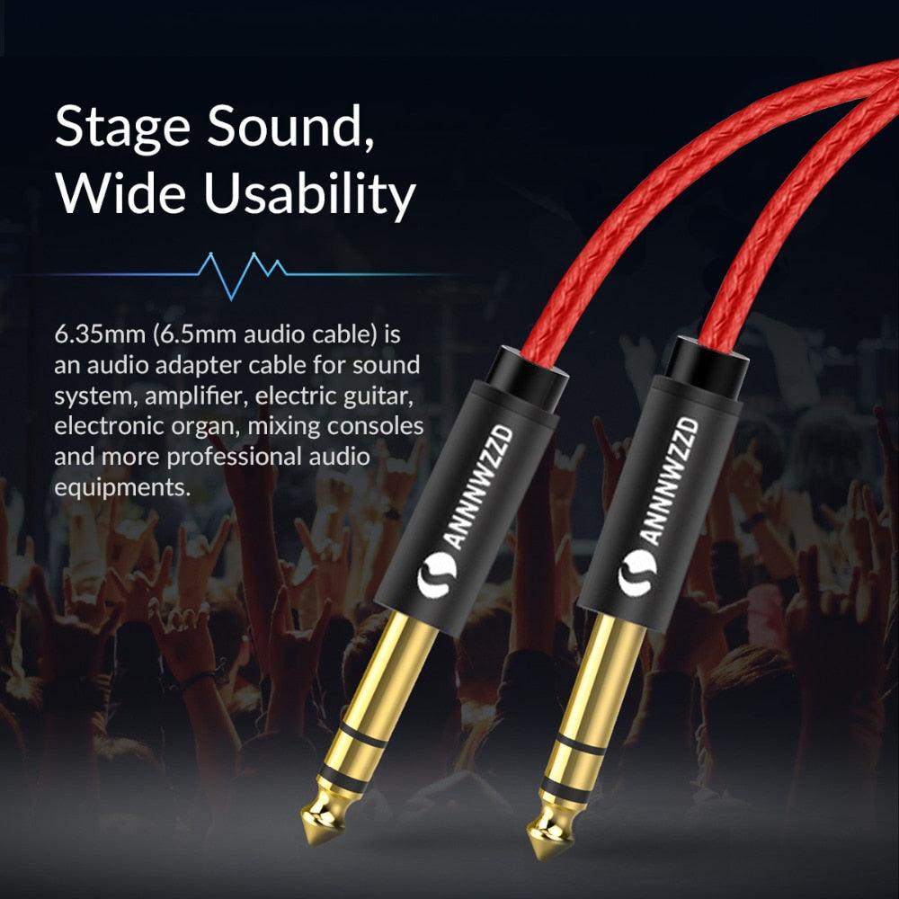 Balanced Signal 6.35mm 1/4 Inch Stereo Cable Jack For Guitar Amplifier Keyboard Professional Instrument Speaker Stevvex