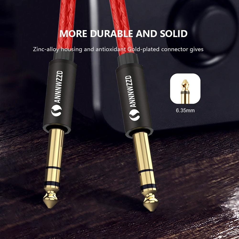 Balanced Signal 6.35mm 1/4 Inch Stereo Cable Jack For Guitar Amplifier Keyboard Professional Instrument Speaker Stevvex