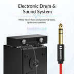 Balanced Signal 6.35mm 1/4 Inch Stereo Cable Jack For Guitar Amplifier Keyboard Professional Instrument Speaker Stevvex