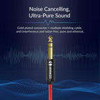 Balanced Signal 6.35mm 1/4 Inch Stereo Cable Jack For Guitar Amplifier Keyboard Professional Instrument Speaker Stevvex