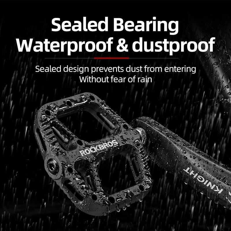 Ultralight Seal Bearings Bicycle Bike Pedals Cycling Nylon Road Pedals Flat Platform Bicycle Parts Accessories Pedals Mountain Bike Pedals Lightweight Nylon Fiber Bicycle Platform Pedals For Mountain Bike Stevvex