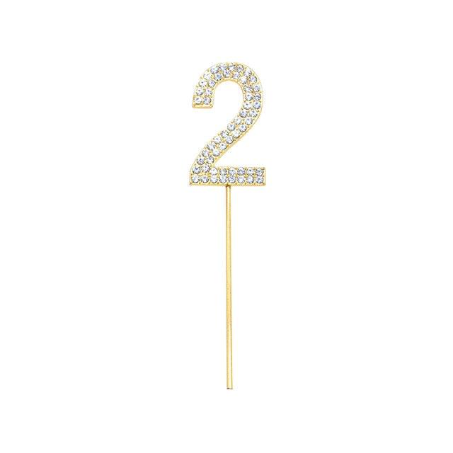1Pc Glitter Alloy Rhinestone Number Cake Toppers Pieces Silver Glitter Number Cake Toppers Double Sided Twinkle Happy Birthday Cake Topper Cupcake Toppers For Wedding Baby Shower Birthday Decoration Wedding Gold Silver Digital Cakes Dessert Decor Stevvex