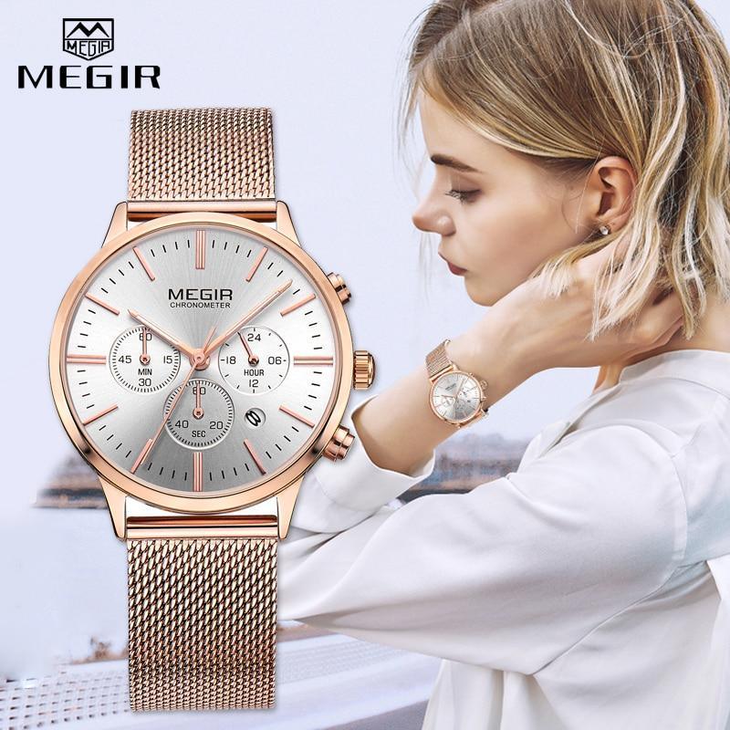 New Fashion Gold Women Watches Luxury Quartz Sport Waterproof Wrist Watch Round Style Stevvex