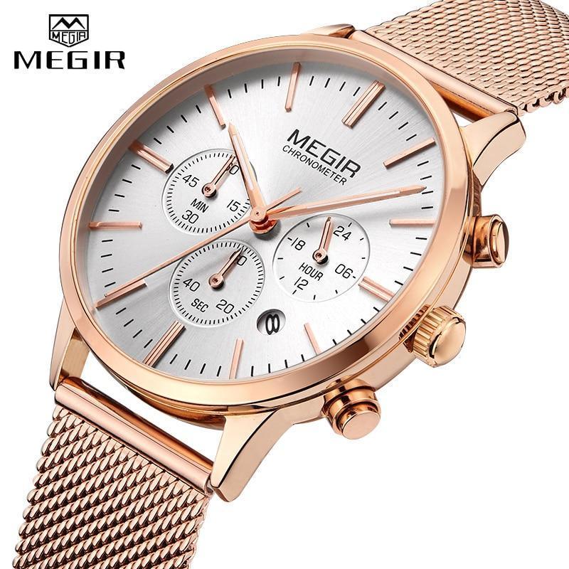 New Fashion Gold Women Watches Luxury Quartz Sport Waterproof Wrist Watch Round Style Stevvex