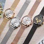 New Fashion Gold Women Watches Luxury Quartz Sport Waterproof Wrist Watch Round Style Stevvex