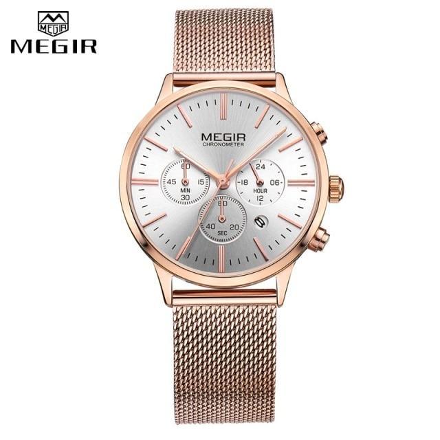 New Fashion Gold Women Watches Luxury Quartz Sport Waterproof Wrist Watch Round Style Stevvex