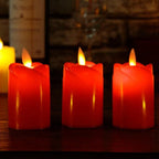 3pcs Led Flameless Candle Flameless Candles Led Candles Battery Operated Candles Plastic Simulated flame LED Birthday Candle Lights Christmas Wedding Party Home Decoration Stevvex