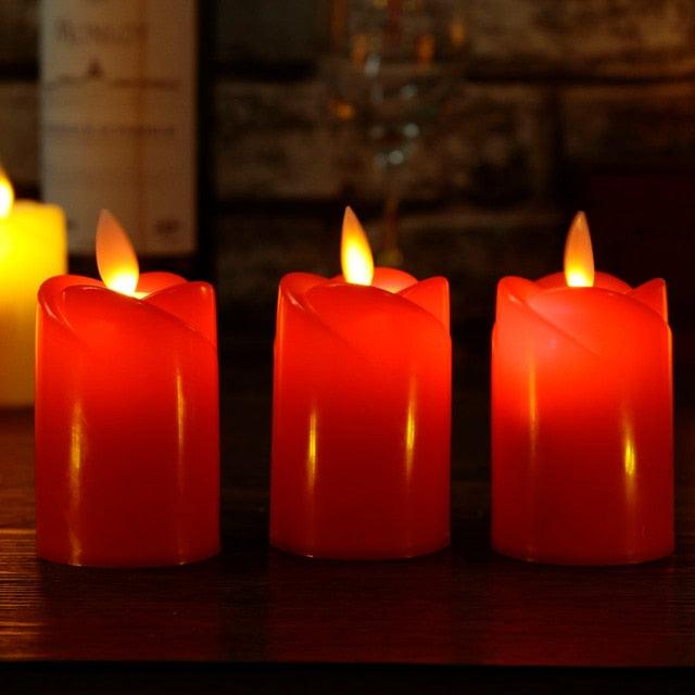 3pcs Led Flameless Candle Flameless Candles Led Candles Battery Operated Candles Plastic Simulated flame LED Birthday Candle Lights Christmas Wedding Party Home Decoration Stevvex