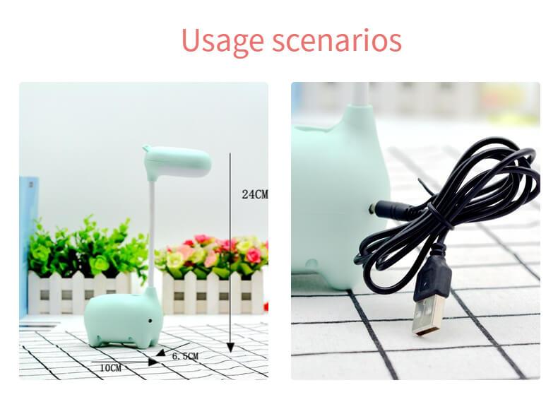 Deer LED Desk Lamp Reading Light USB Rechargeable Table Lamp Cute Night Light For Kids Reading Study Bedside Bedroom Living Room Cute Study Lamps for Bedroom Décor Stevvex
