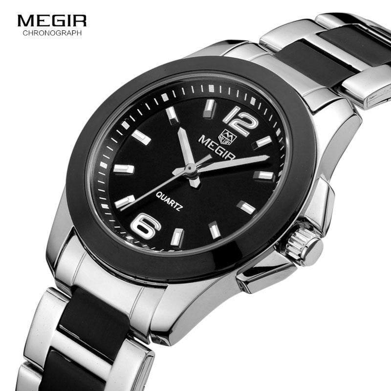 Classic Analogue Black Silver Women Watch Waterproof Elegant Quartz Wrist Watches Stainless Steel For Womens Stevvex