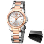 Classic Analogue Black Silver Women Watch Waterproof Elegant Quartz Wrist Watches Stainless Steel For Womens Stevvex