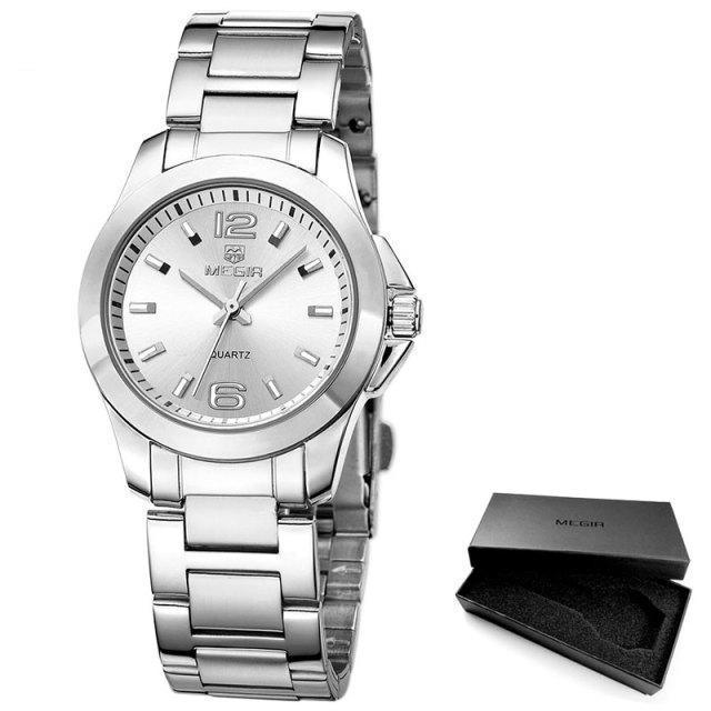 Classic Analogue Black Silver Women Watch Waterproof Elegant Quartz Wrist Watches Stainless Steel For Womens Stevvex