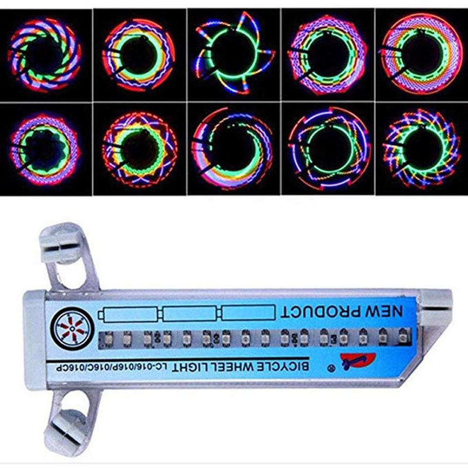 Bicycle Spoke Light Motorcycle Bike Tire Wheel Lights Flash Spoke Light Lamp Outdoor Cycling LED Bicycle Spoke Tire Light With 32 LED Changes Patterns Bicycle Rim Lights Stevvex