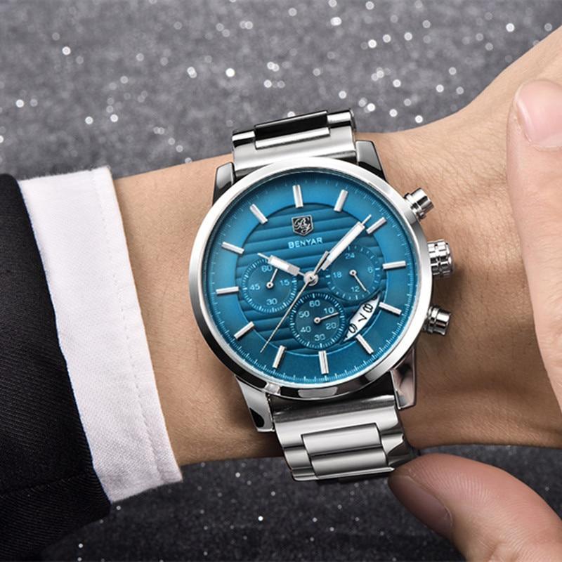 Sport Business Chronograph Steel Men Watches Top Luxury Quartz Male Analog Fashion Watchwrist Stevvex