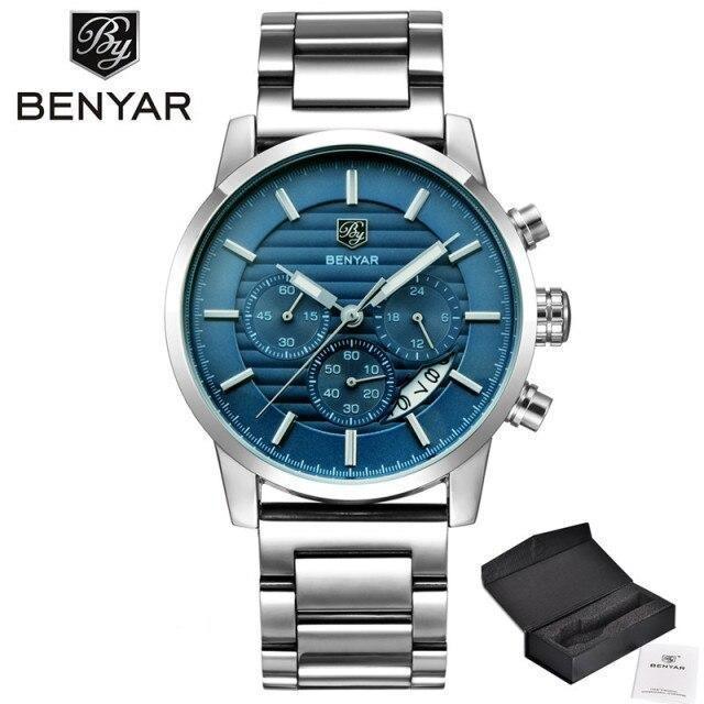 Sport Business Chronograph Steel Men Watches Top Luxury Quartz Male Analog Fashion Watchwrist Stevvex