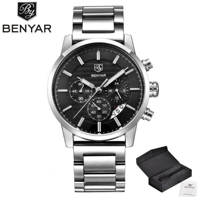 Sport Business Chronograph Steel Men Watches Top Luxury Quartz Male Analog Fashion Watchwrist Stevvex