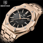 Men's Fashion Watch Luxury Men Stainless Steel Band Quartz Watch Analog Waterproof Sports Military Watches Stevvex