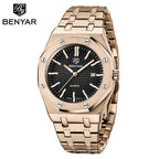 Men's Fashion Watch Luxury Men Stainless Steel Band Quartz Watch Analog Waterproof Sports Military Watches Stevvex