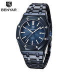 Men's Fashion Watch Luxury Men Stainless Steel Band Quartz Watch Analog Waterproof Sports Military Watches Stevvex