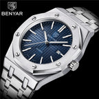 Men's Fashion Watch Luxury Men Stainless Steel Band Quartz Watch Analog Waterproof Sports Military Watches Stevvex