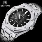 Men's Fashion Watch Luxury Men Stainless Steel Band Quartz Watch Analog Waterproof Sports Military Watches Stevvex