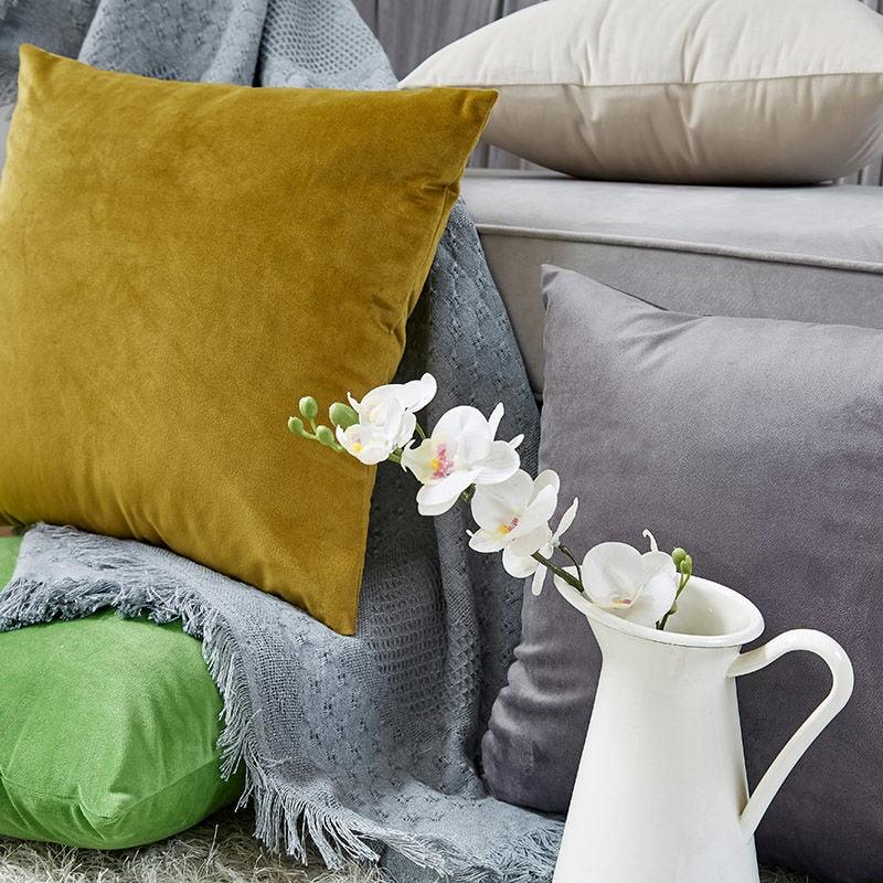 Super Soft Cushion Cover Velvet Pillow Cover Living Room Velvet Decorative Throw Pillow Covers Soft Solid Square Cushion Case For Couch Home Decorative Pillows Stevvex