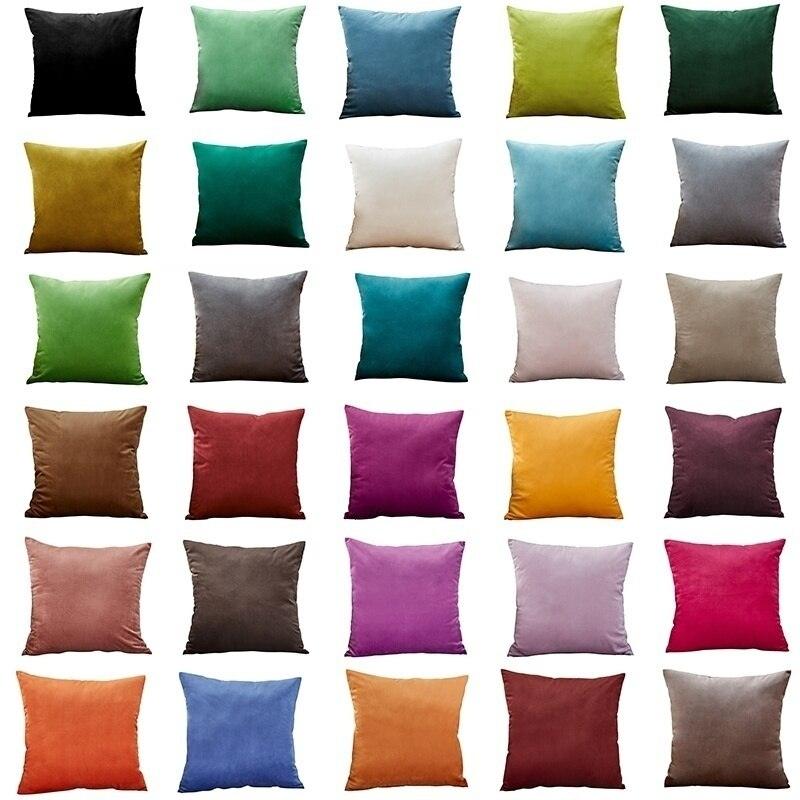 Super Soft Cushion Cover Velvet Pillow Cover Living Room Velvet Decorative Throw Pillow Covers Soft Solid Square Cushion Case For Couch Home Decorative Pillows Stevvex