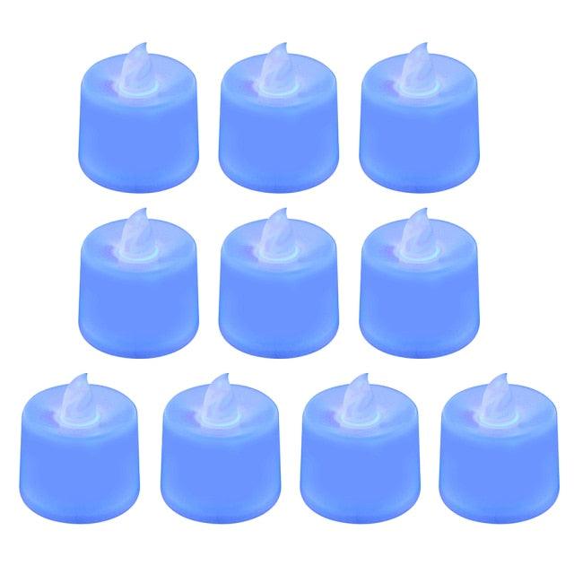 1 PC Creative LED Candle Fake Candles with Moving Flame Outdoor Flickering Flameless Electric Candle Light Multicolor Lamp Simulation Color Flame Tea Light Home Wedding Birthday Decoration Stevvex