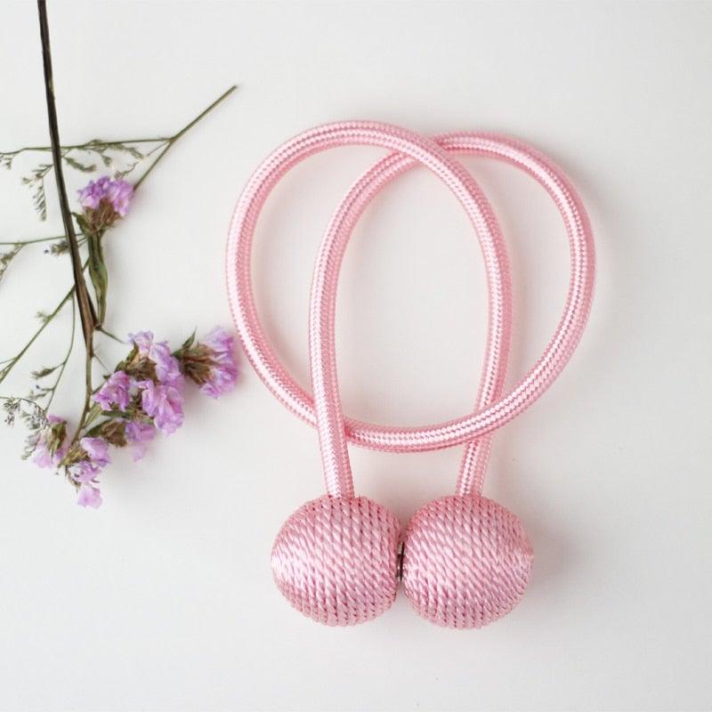 Magnetic Curtain Tieback Buckle Strap Holdbacks Magnet Clip For Curtain Rod Tie Backs Hanging Belts Rope Accessories Upgraded Curtain Buckles European Style Decorative Weave Rope Curtain Holdbacks Holder For Window Decor Curtain Clips Rope Straps Magnet Stevvex