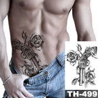 Gladiator Temporary Tattoo Sticker Flower Waterproof Big Modern Womens Mens Body Tattoo Luxury Design Stevvex
