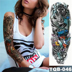 Large Tattoo Sleeve Arm Waterproof Temporary Sticker Tiger Fox For Arm Luxury Colorful Design Stevvex