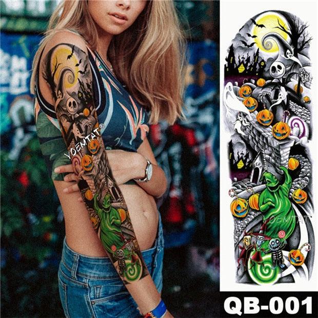Large Tattoo Sleeve Arm Waterproof Temporary Sticker Tiger Fox For Arm Luxury Colorful Design Stevvex
